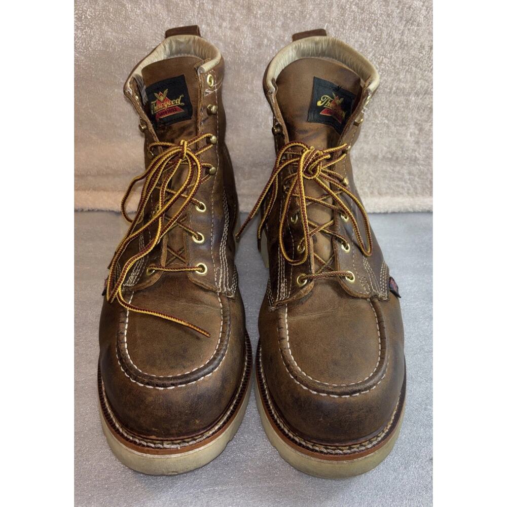 Thorogood 804-4375 Men's 6" Leather Moc Steel Safety Toe Work Boots Size 11.5 D